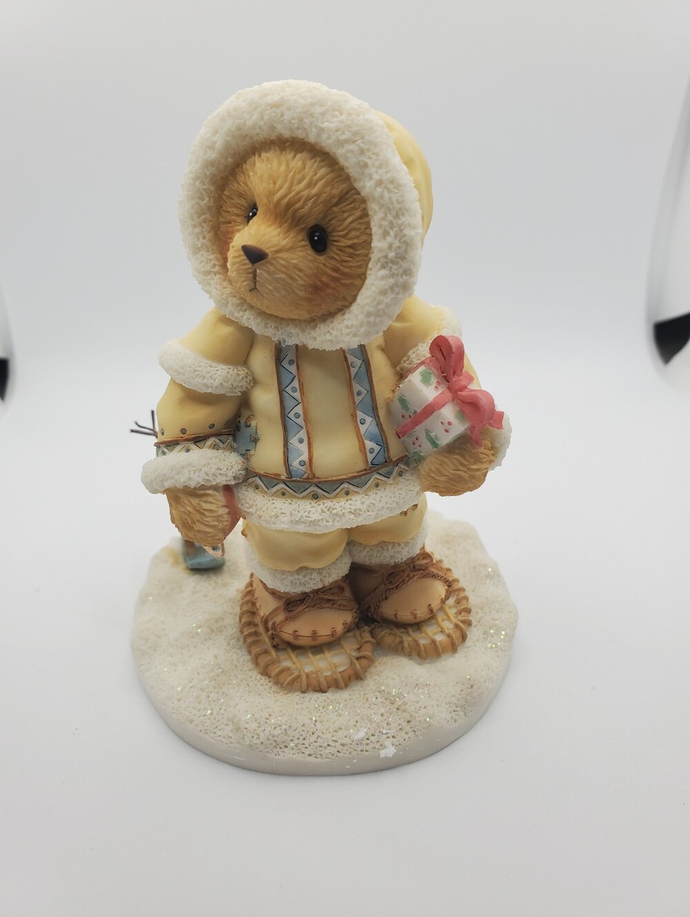 New cherished teddies NED 104179 2002 HOLIDAY ARTIST SIGNED boy Eskimo deer